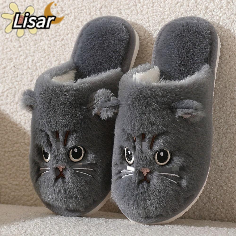 รองเท้าแตะลิซ่า ลายพิมพ์แมวนุ่มสบาย อบอุ่น ทนทาน สไตล์เกาหลี เหมาะสำหรับผู้หญิงและผู้ชาย