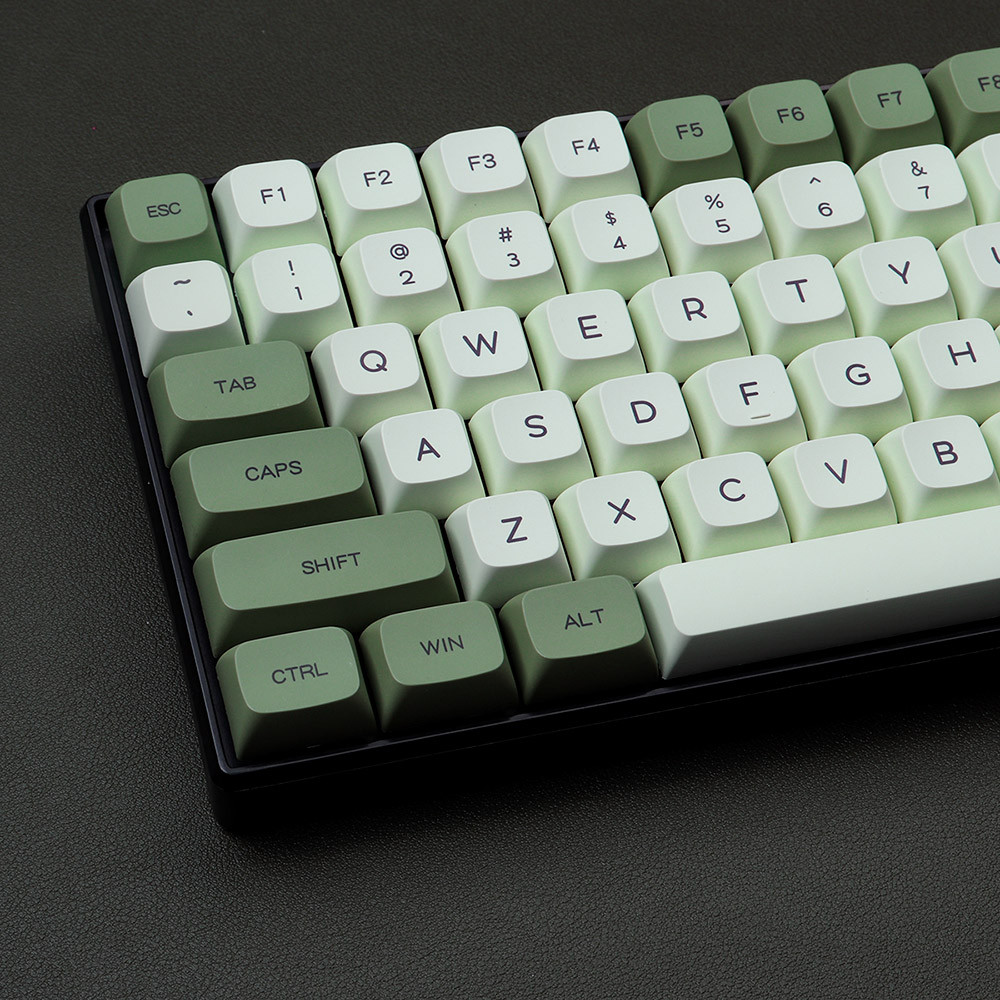 Mint Matcha Keycap สีเขียว XDA ความสูง PBT Sublimation 124-Key Adapt Mechanical Keyboard 68/87/96
