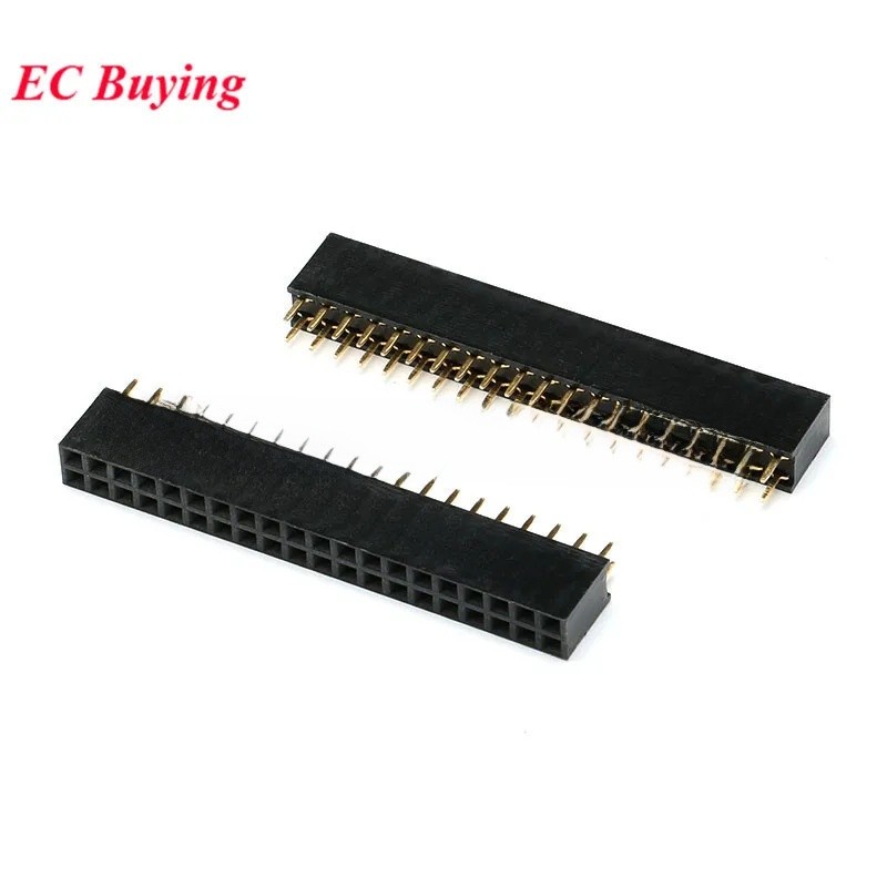 10PCS 2X20 PIN คู่แถวตรงหญิง PIN HEADER 2.54 มม.PITCH Strip Connector ซ็อกเก็ต 2*20 20 P 20PIN 20 PI
