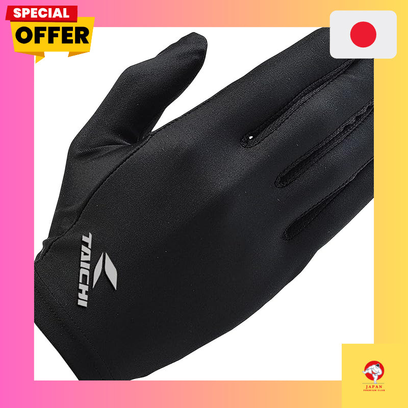 RS TAICHI Cool Ride Inner Gloves - Black, Spring/Summer, Moisture-Wicking, Mesh, Stretch, Contact Co