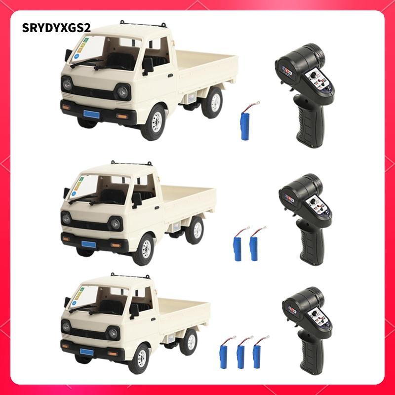[Srydyxgs2] ชุด 1 WPL D12 Mini RC รถบรรทุก 1/16 Scale 2WD ปีนเขาไฟ LED RC ของเล่น