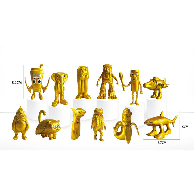 Cross-Border 8 ซม.Golden Mountain Sea Sutra Hand-Made All-Pass ไม้ Stick Man สวมใส่รองเท้า Shark Ele