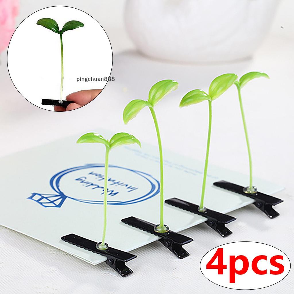 Pingchuan888 4 Pc แฟชั่น Unisex คลิปหญ้าตลกน่ารักเห็ดดอกไม้ Nice