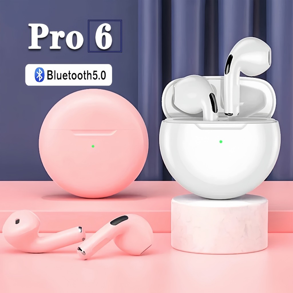 Pro6 ไร้สายบลูทู ธ 5.0 ในหูหูฟังไมโครโฟนในตัวรองรับระบบโทรศัพท์มือถือหลายระบบ