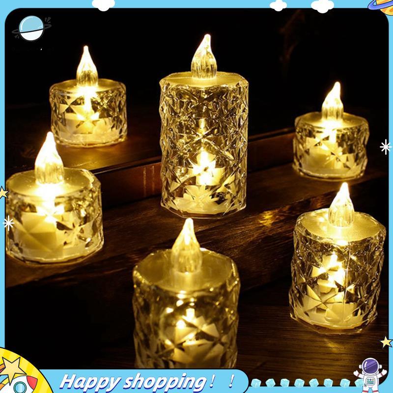 ouwym9al24 ชิ้น Led Tealight เทียนแบตเตอรี่ดําเนินการโคมไฟเทียนไร้ควันสําหรับวาเลนไทน์งานแต่งงานโต๊ะ