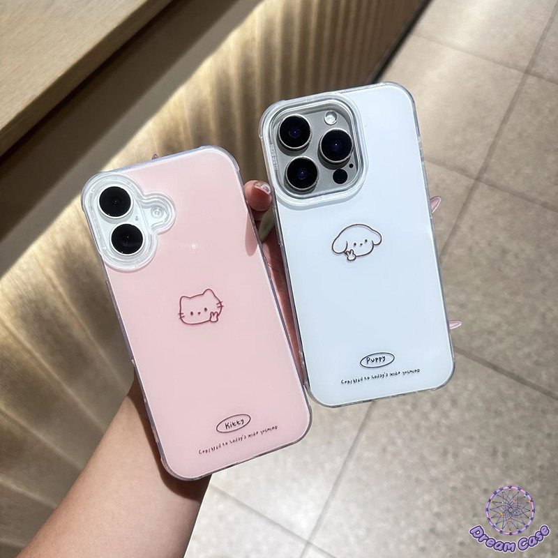 การ์ตูนลูกแมวลูกสุนัขน่ารักคู่ IMD นุ่ม เคส OPPO A18 A38 A55 A5i A3 Pro A3X A12 A35 A53 A16 A3s A57 A5s A15 A7 Reno 12F