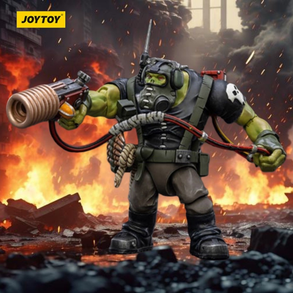 JOYTOY Warhammer 40K Ork Kommandos Comms Boy Wagzuk Action Figures ตุ๊กตาคอลเลกชันตกแต่งของขวัญโรงรถ