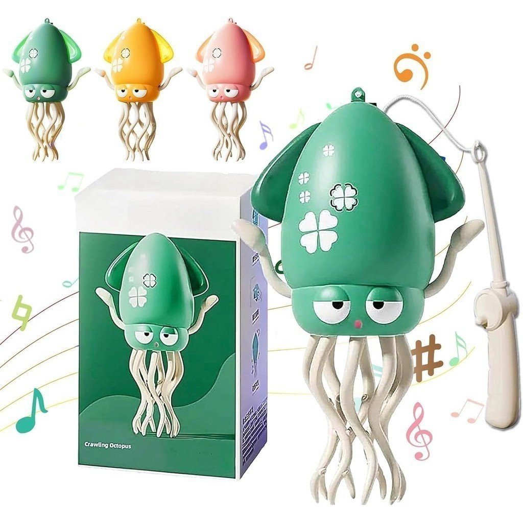 SUMKTO Magical Dancing Octopus,Crazy8Leg Dancing Octopus Belt ไฟ LED และเพลง,ของเล่นฟังก์ชั่นคลานอัต