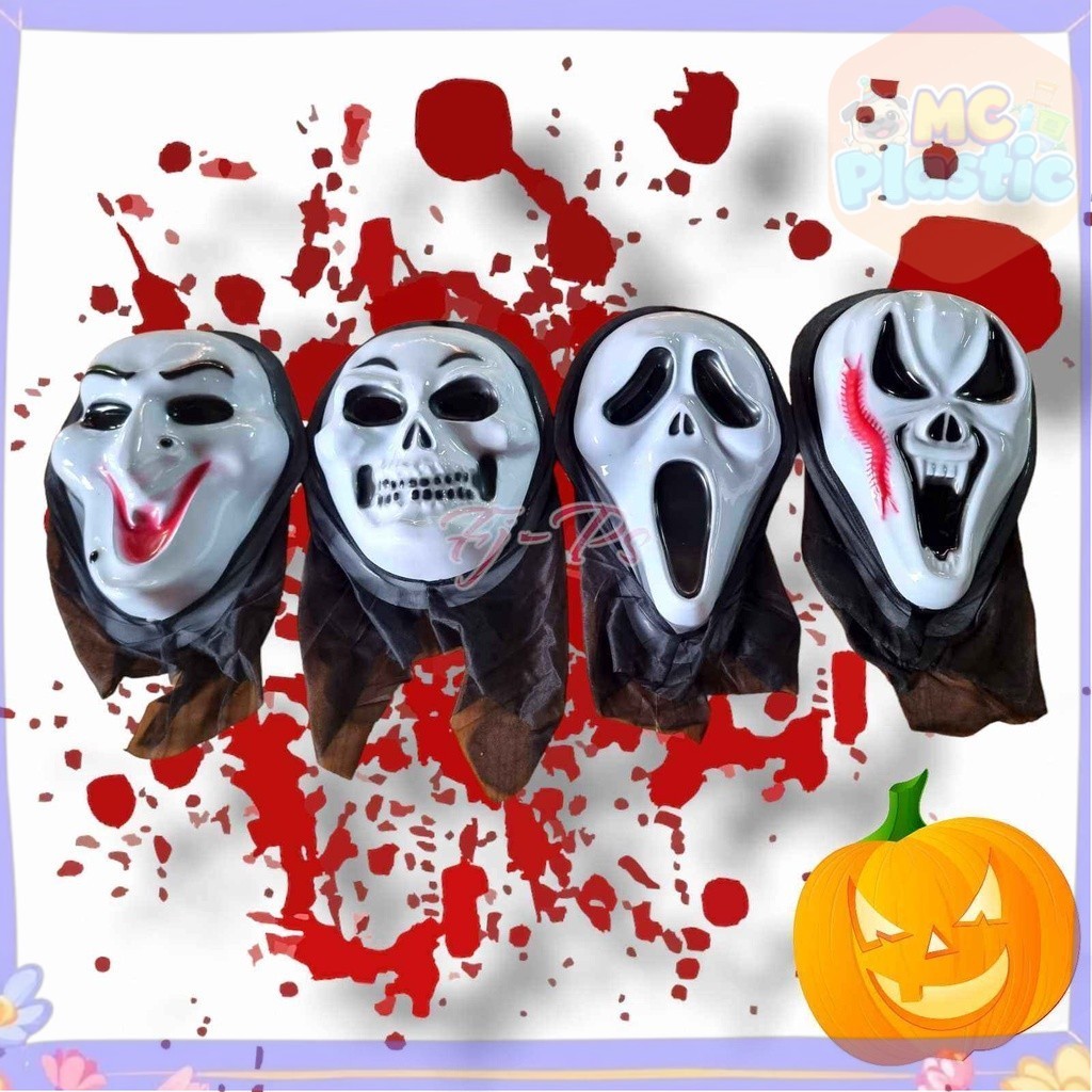 หน้ากากหวีด SCREAM หน้ากากผี หน้ากากฮาโลวีน 🚚ส่งทุกวัน⚡