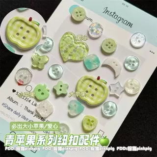 [10 ชิ้น] คอลเลกชันปุ่มสีมะคารอง DIY ชุดเด็กอุปกรณ์มิกซ์แมทช์รูปร่างสามมิติทอแขวนเครื่องประดับสมุดบัญชีมืออุปกรณ์