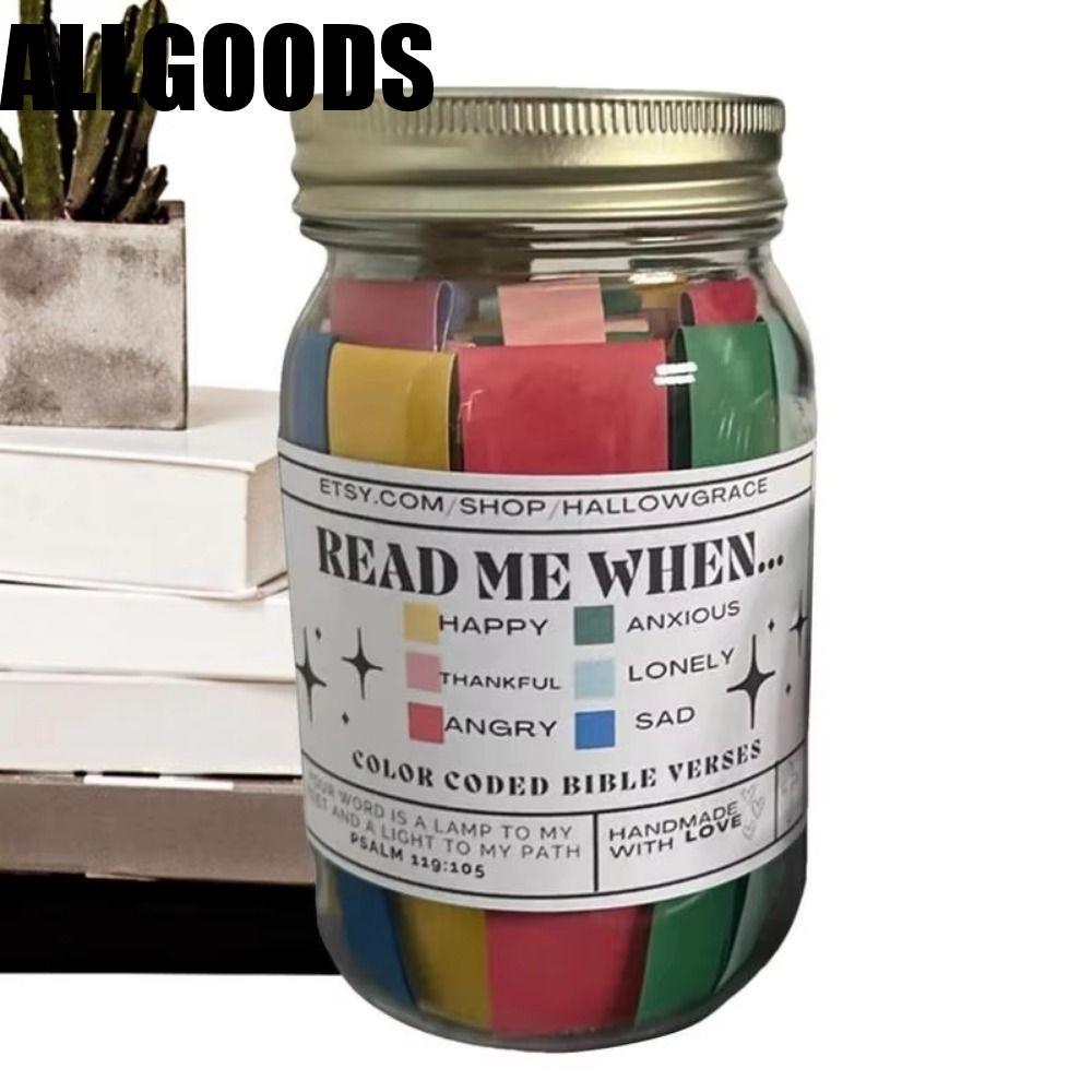 ALLGOODS อ่านฉันเมื่อขวด, อารมณ์ความรู้สึก Bible Notes Bible Verse Jar, Devotional Best Wishes กระดา