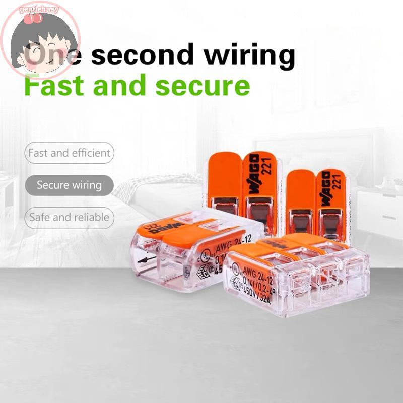 Gent Original Wago สายไฟ 221-412 221-413 221-415 221-2411 221-612 221-613 221-615 221-482 221-483 22