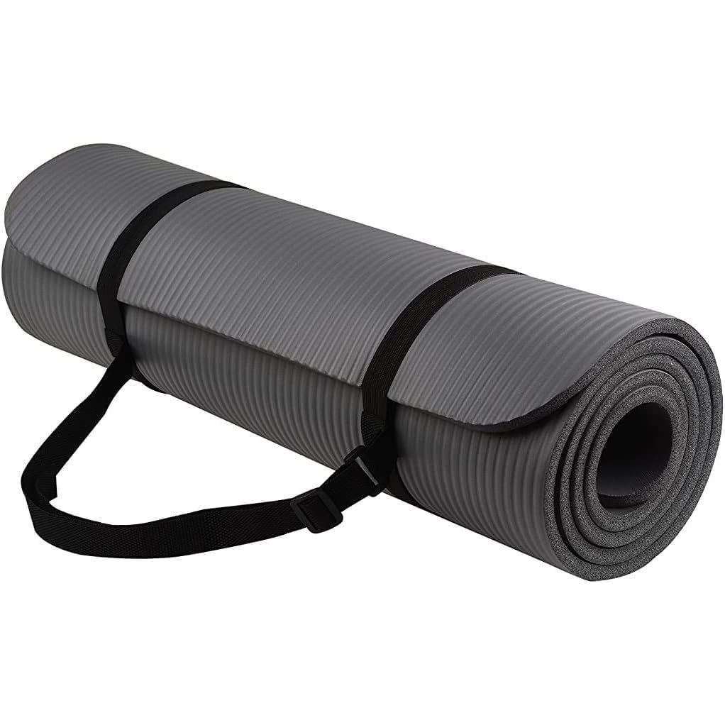 Yoga Mat, 1/2-Inch Extra Thick High Density Exercise Mat, Anti-Tear Exercise Yoga Mat with Carrying 