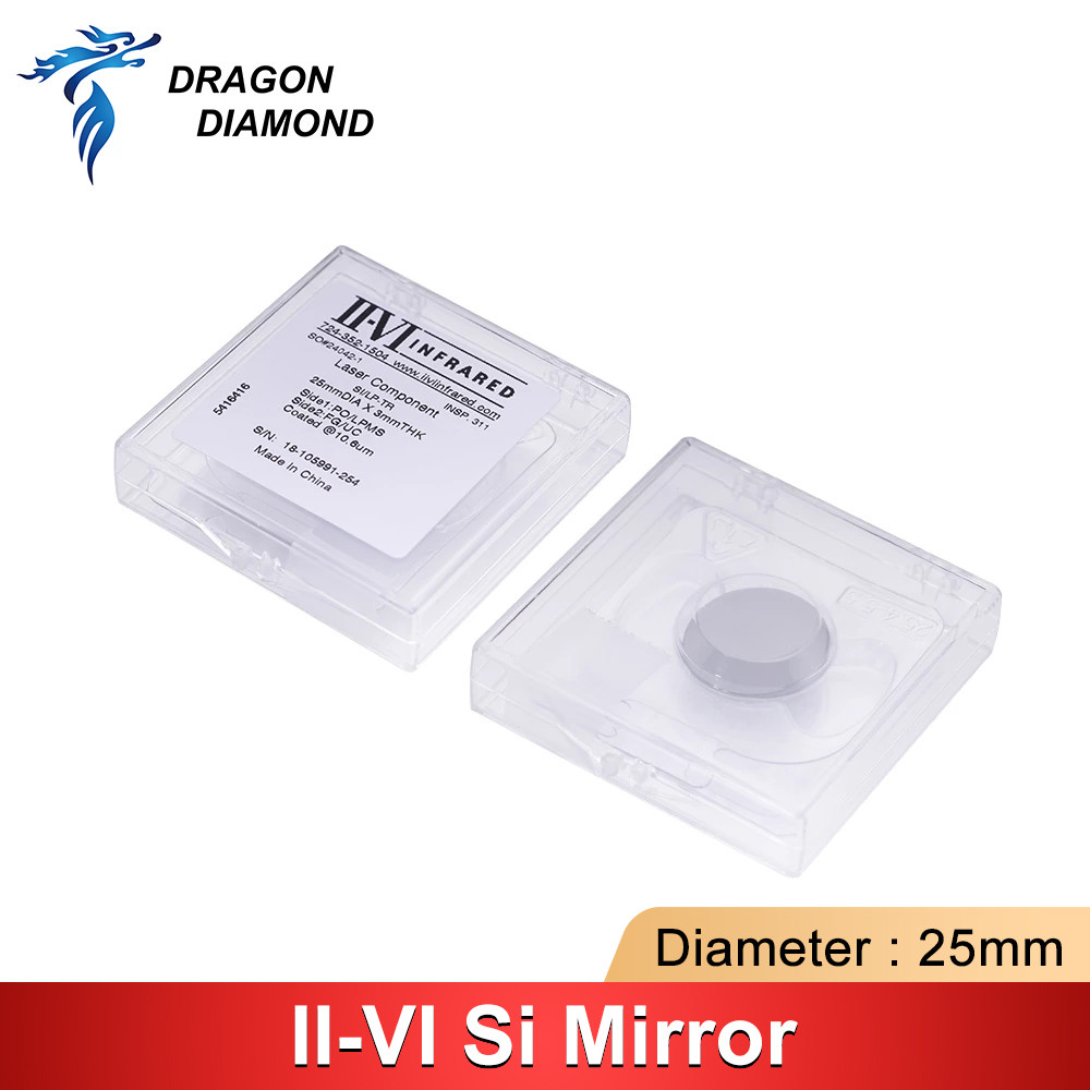 II-VI INFRARED Si เลเซอร์กระจกสะท้อนแสง 25 มม.ความหนา 3 มม.Co2 เลเซอร์ Reflector สําหรับ Co2 ตัดเครื