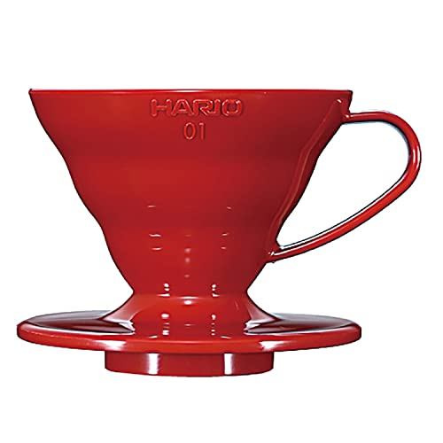 HARIO V60 Transparent Coffee Dripper 01 Red, for 1-2 cups of coffee, model VDR-01-R.