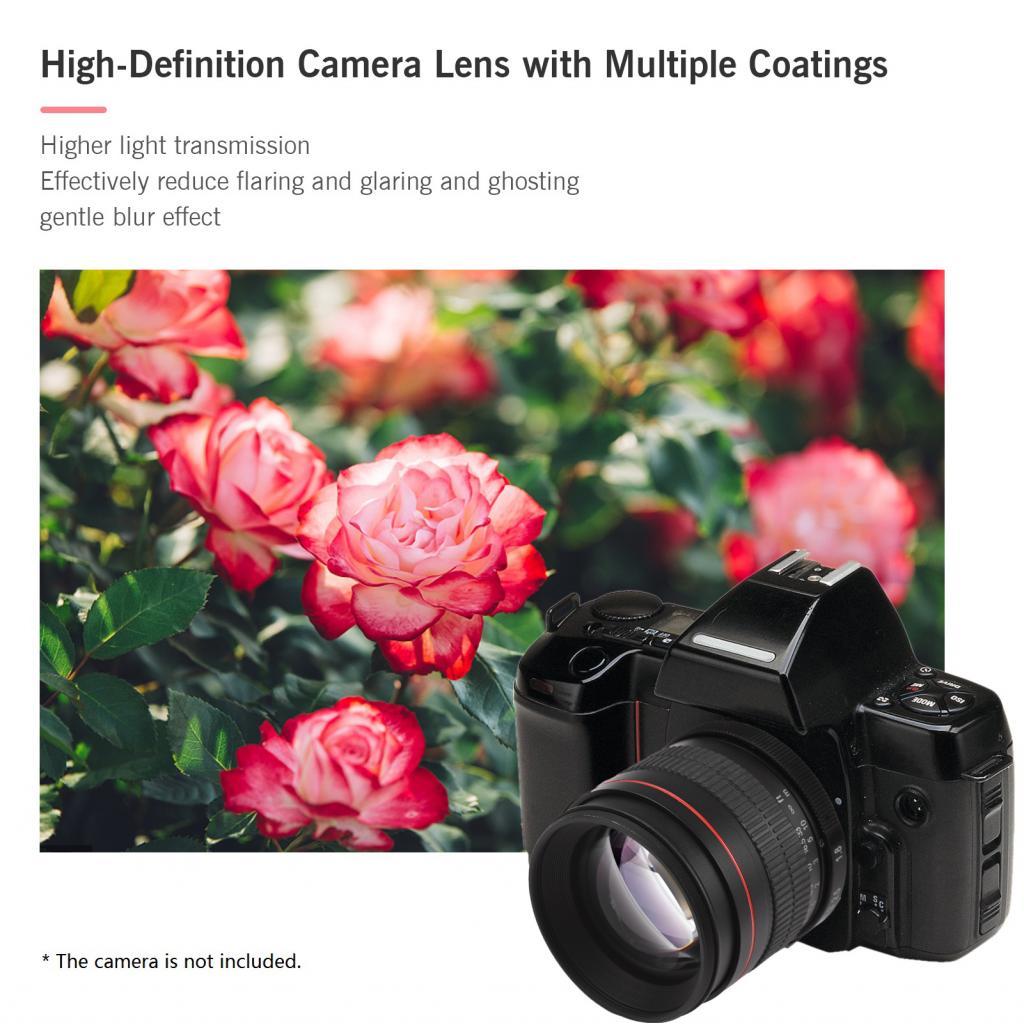 LocalCamera-TH Camnoon 85 มม.โฟกัสคงที่เลนส์กล้อง F1.8 รูรับแสงขนาดใหญ่คู่มือ EF Mount 7 กลุ่ม 10 อง