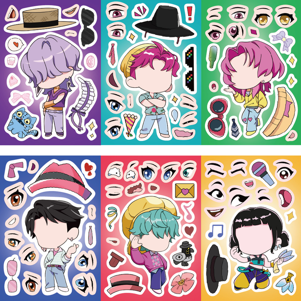 12 ชิ้น/เซ็ตสติกเกอร์ KPop Demon Hunters Theme เด็ก Creative Dress Up สติกเกอร์ DIY ปริศนาของเล่น Collage ของขวัญ - รูปที่ 4