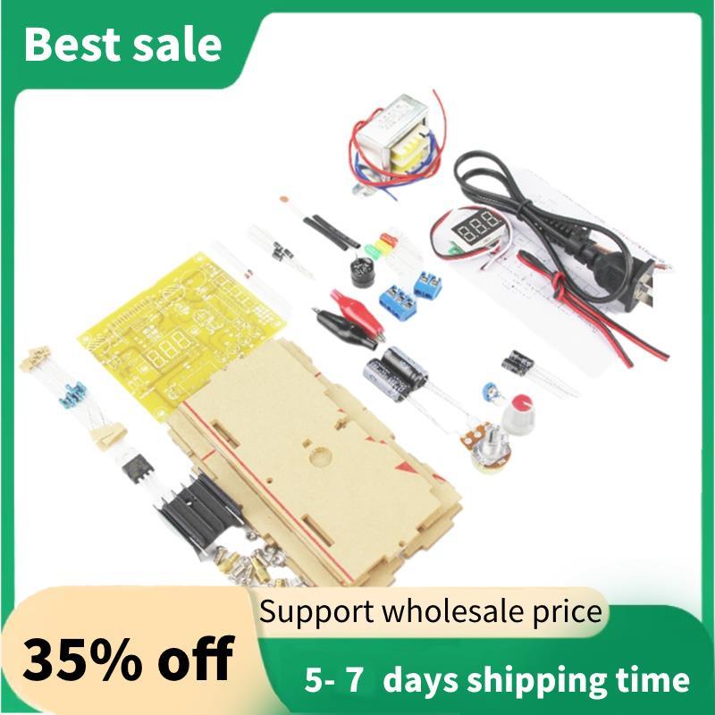 LM317 แหล่งจ่ายไฟควบคุมแรงดันไฟฟ้าแบบปรับได้ DIY ชุด 110V หม้อแปลงแหล่งจ่ายไฟเสถียรห้องปฏิบัติการ US