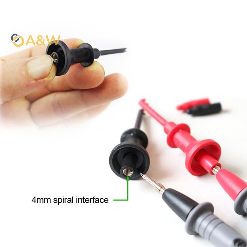A & W 2 ชิ้นมัลติมิเตอร์ Probe Hook 4 มิลลิเมตรเกลียวซ็อกเก็ต Smd Ic Clamp ฤดูใบไม้ผลิ Damage Test G
