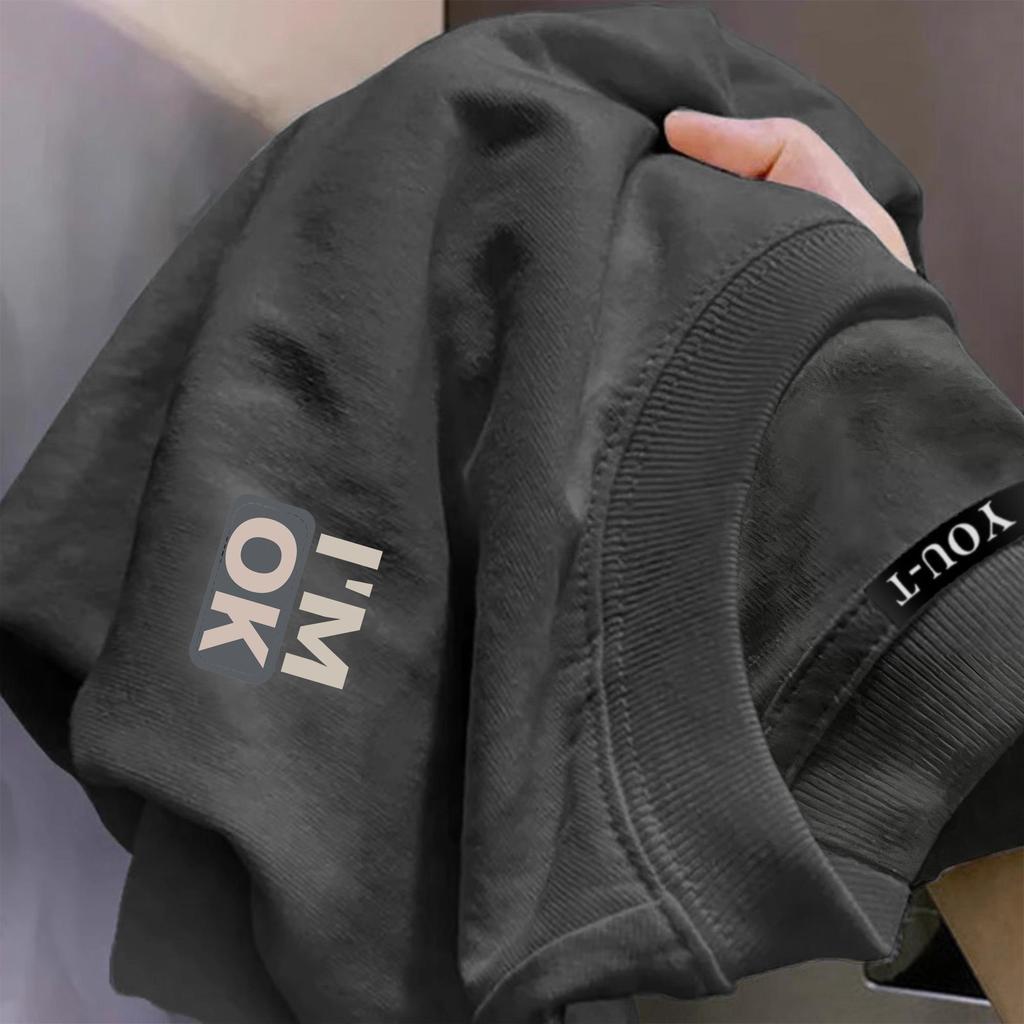 ChillTee📦เสื้อน่ารัก เกาหลีสไตล์ลาย  "IM OK"  ผ้าCOTTONใส่สบายไม่ต้องรีดOVERSIZE เกาหลีสไตล์เสื้อเท่ๆ【COD】