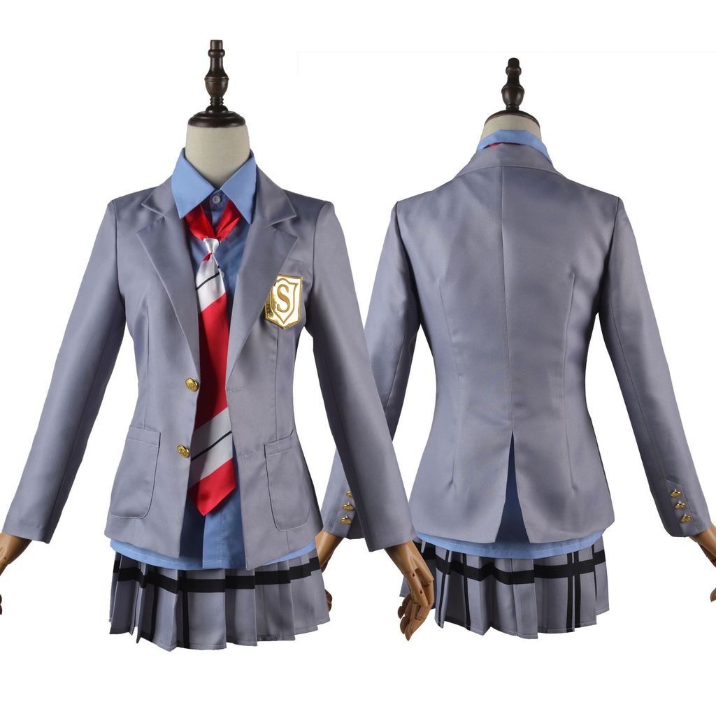 ชุดคอสเพลย์ชุดนักเรียน anime สำหรับหญิง โดยมีแบบอย่างจาก Kaoru Miyahara และ Yuma Gusheng