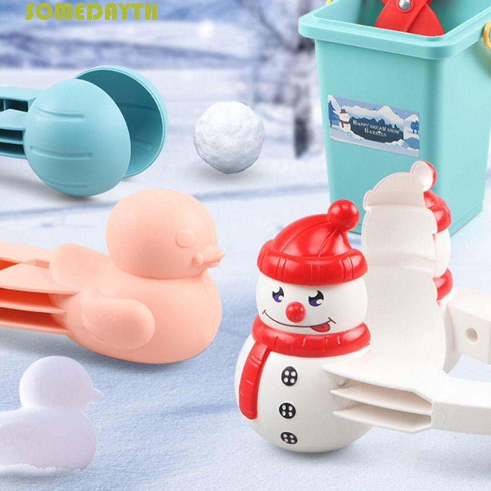 SOMEDAY แม่พิมพ์เครื่องทําสโนว์บอลไดโนเสาร์, Early Education Heart Duck Snowball Clip, Winter Fight 