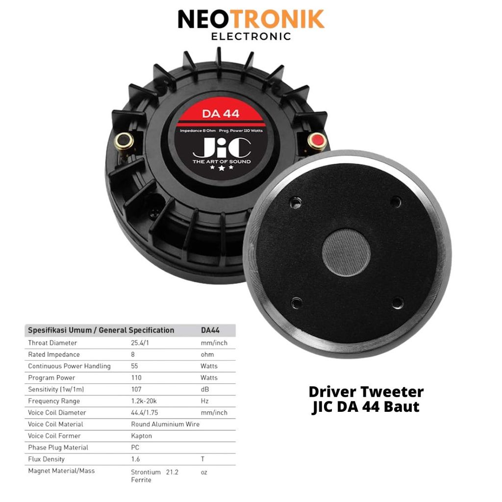 JIC DA 44 BOLT MODEL TWEETER DRIVER