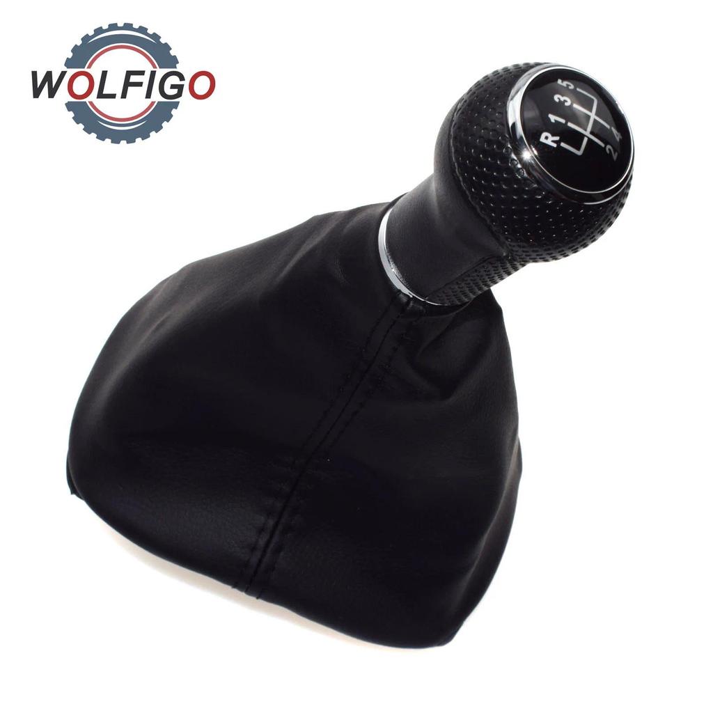 WOLFIGO รถ 5 สปีดเกียร์ Shift Knob สีดําสําหรับ VW Golf 4 Bora Jetta 1998-2005 1J0711113C 1J0 711 11