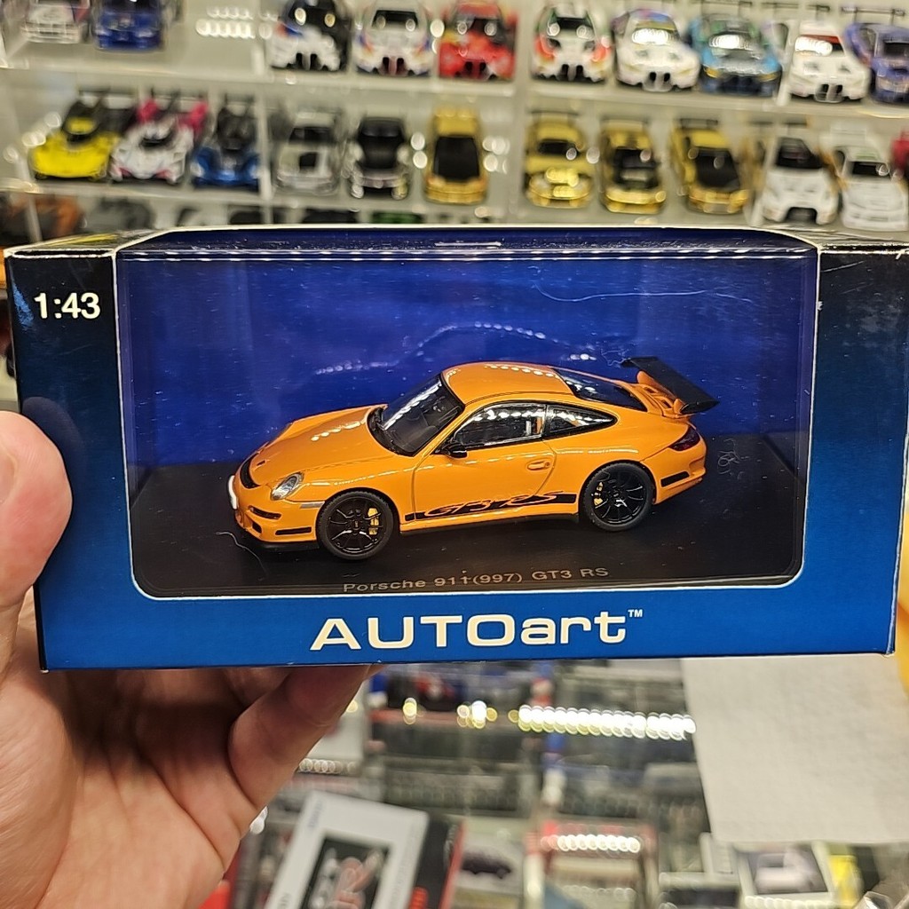Autoart 1/43 911 997 gt3 rs สีส้มสีรถ Perfect Box ใหม่มากจัดส่งฟรี