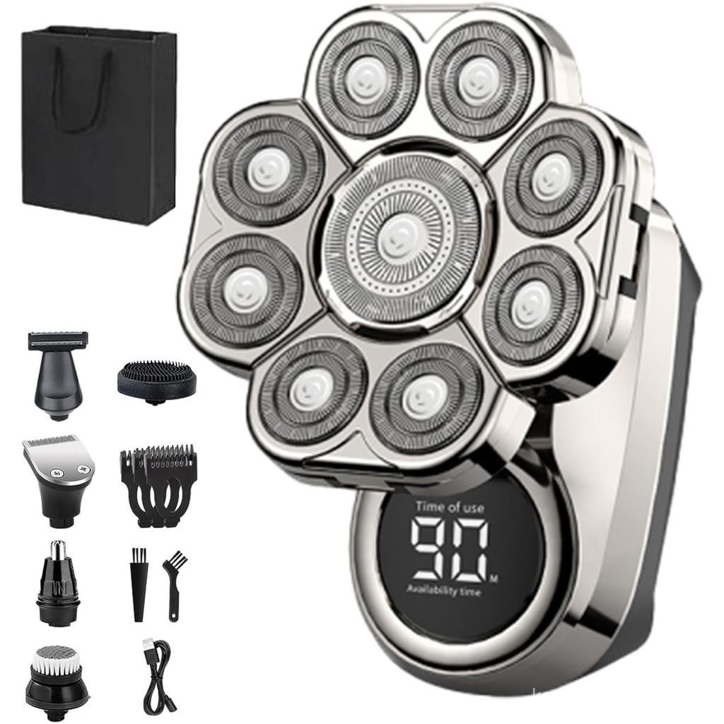 เครื่องโกนหนวด Bawldy 9.0, 2025 ใหม่ Bawldy Pro Head Shaver, จอแสดงผล LED อัจฉริยะ IPX7 เปียกแห้ง, 9