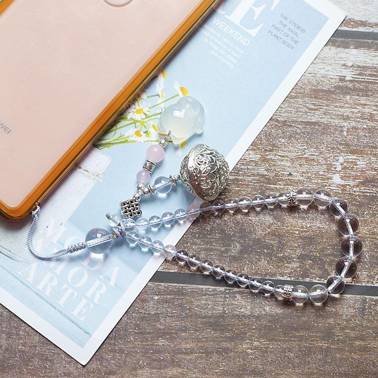 [Buddha Daoge Consecated Direct Store] Braided Crystal Mobile Phone Chain Lanyard Short Original Gir