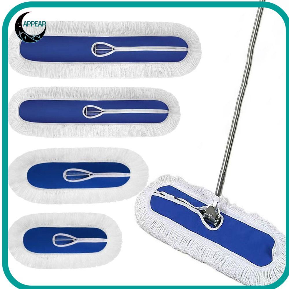 APPEAR ผ้าเปลี่ยนม็อบแบน, 40/60/80/100/120 ซม. Heavy Duty Large Mop Head, ผ้าฝ้ายทนทานล้างทําความสะอาดได้ที่ถอดออกได้ฝุ่น Mop Head Refill สําหรับกรอบซับขนาดมาตรฐาน