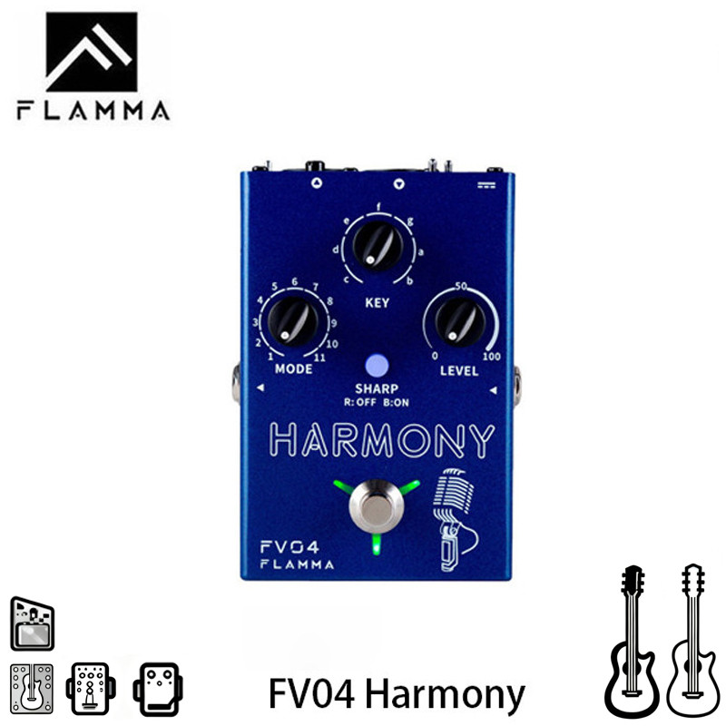 FLAMMA FV04 Harmony Vocal Effects โปรเซสเซอร์ 12 Pitches พร้อมโหมด Harmony ที่แตกต่างกัน 11 โหมด 48V