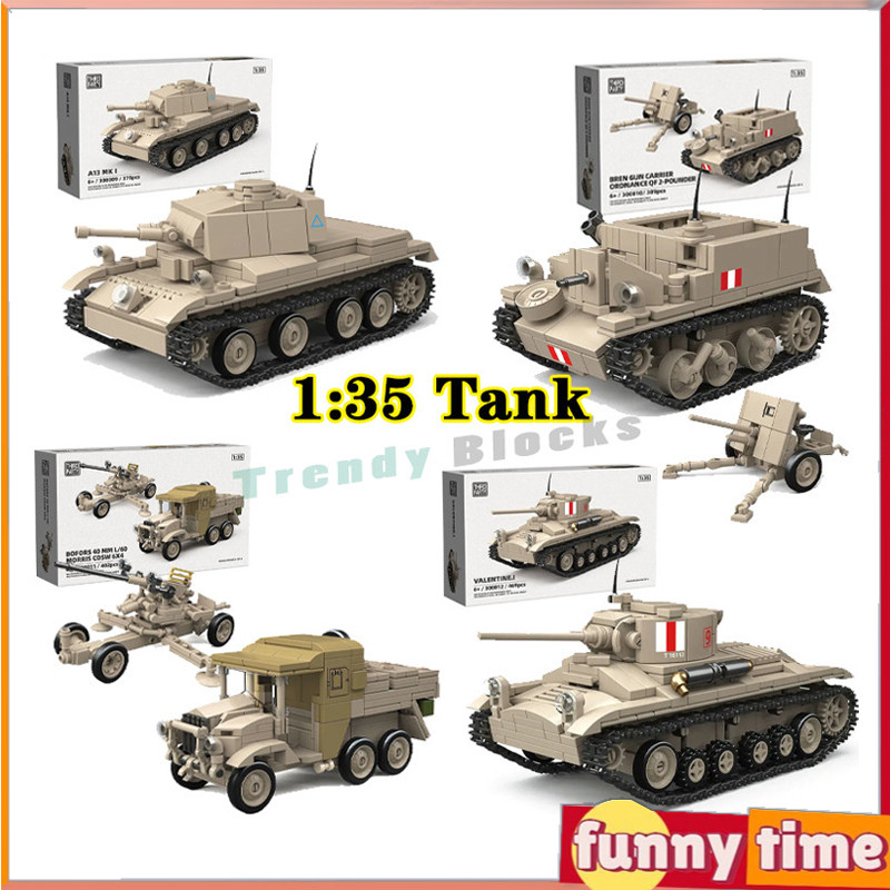 World War II Military Tank All Series,โมเดลติดตามต่อต้านอากาศยาน,บล็อกตัวต่อของเล่นของขวัญ