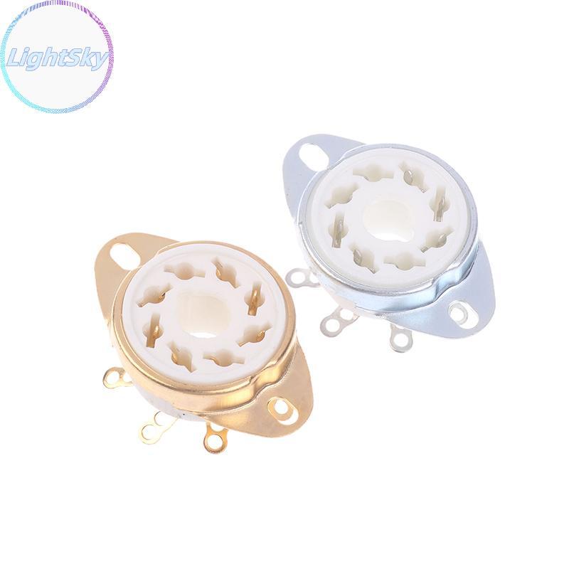 LightSky 1 PC 8Pin GZC8-Y-6 Octal ซ็อกเก็ตเซรามิควาล์วฐานแจ็คสําหรับ KT88/6550/EL34/6P6P/6V6/6N8P/6S