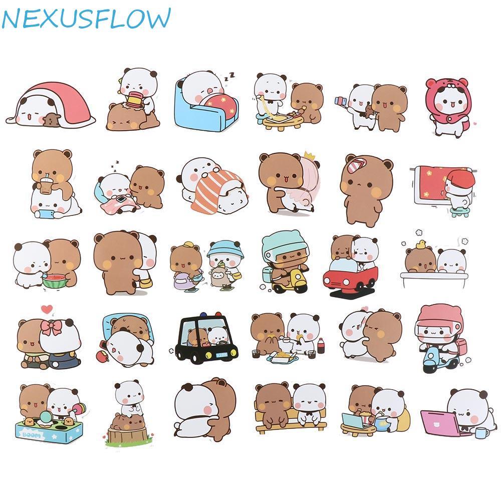 NEXUSFLOW 50แผ่น/เซ็ตหมีน่ารักและสติ๊กเกอร์แพนด้า,แพนด้ากันน้ําการ์ตูนหมีและแพนด้าสติกเกอร์,ขวดน้ําส