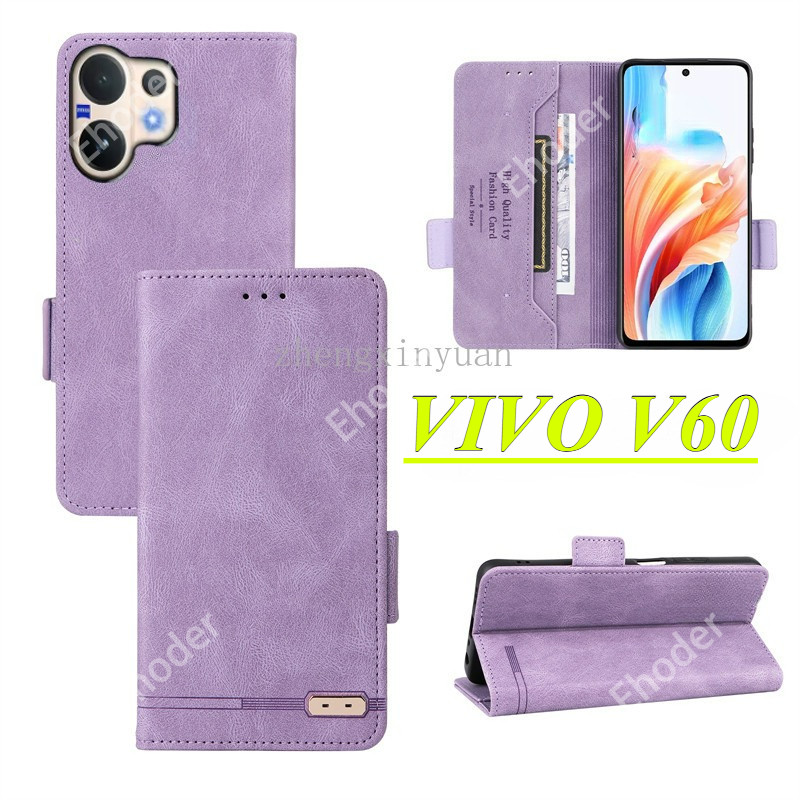 ปลอกสําหรับ VIVO V60 5G 2025 เคสโทรศัพท์หนังสําหรับ VIVOV60 V2511 V 60 Slot กระเป๋าสตางค์วงเล็บป้องก