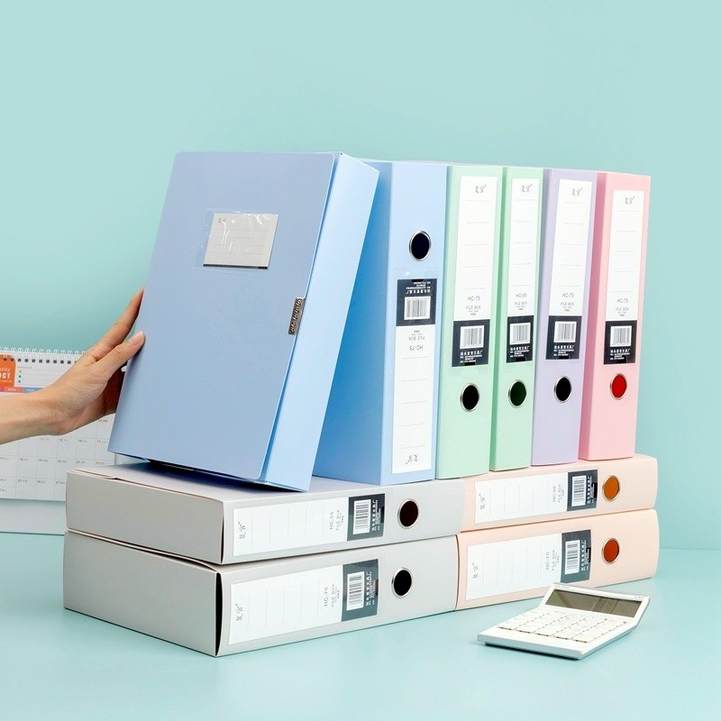 กล่องแฟ้ม FileBox ขนาดA4 สีพาสเทล กล่องเอกสาร อุปกรณ์สำนักงาน แฟ้มใส่เอกสาร อุปกรณ์จัดเก็บเอกสาร