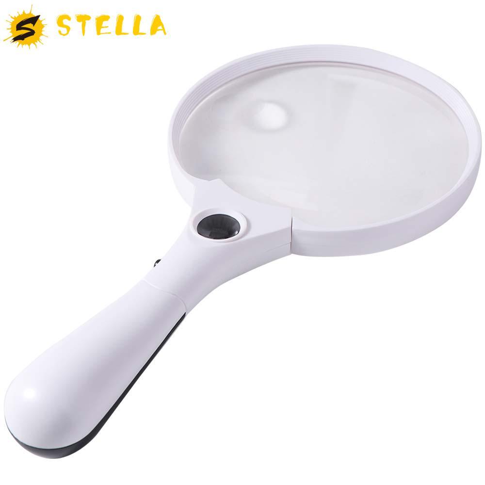 STELLA 25x แว่นขยาย,ขนาดใหญ่พิเศษพร้อมไฟ 3LED แว่นขยายแบบใช้มือถือ,แบบพกพา 137 มม.Loupe เลนส์ HD Ill