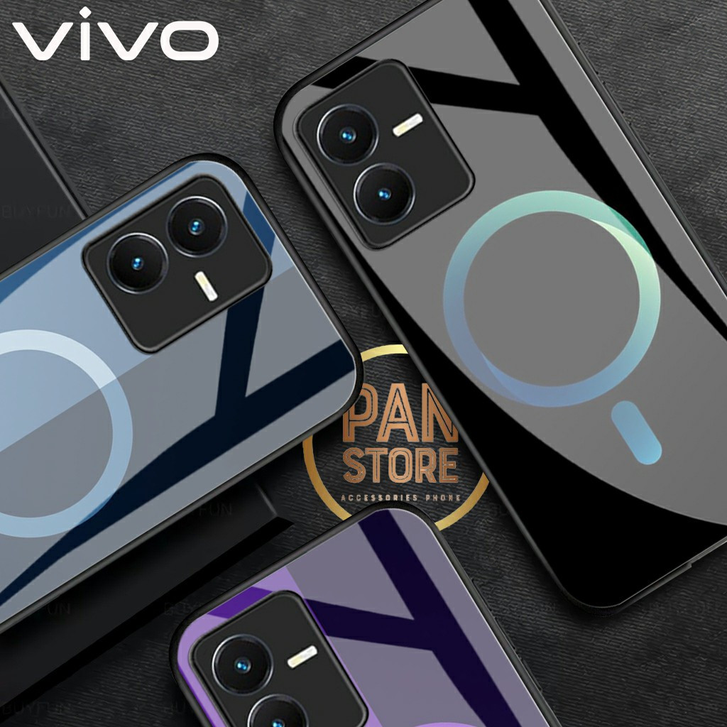 Softcase Glass Kaca [SK-51] VIVO Y22/Y22S 2022 เคสมือถือล่าสุด - ตัวป้องกันโทรศัพท์มือถือ - อุปกรณ์เ