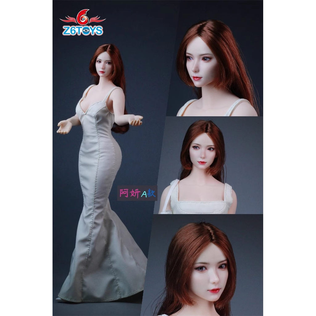พร้อมสต็อก Z6TOYS 1/6 ทหารหญิง ZC018 Ayan Asian Youth Movable Eye White Skin Tone Beauty Head Sculpture