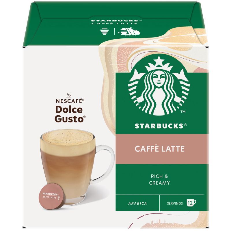 สตาร์บัคส์ดอลเช่กุสโต้กาแฟคั่วบดคาเฟ่ลาเต้ 12แคปซูล 121.2ก Starbucks Dolce Latte 121.2g [หมายเลขบาร์โค้ด 8934804043005 ]