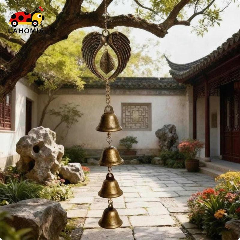 [Lahomia] แองเจิลวิง CHIME CHIME Bronze-Toned Leaf Center CHIME ตกแต่งโลหะ Angelic รูปเครื่องประดับส