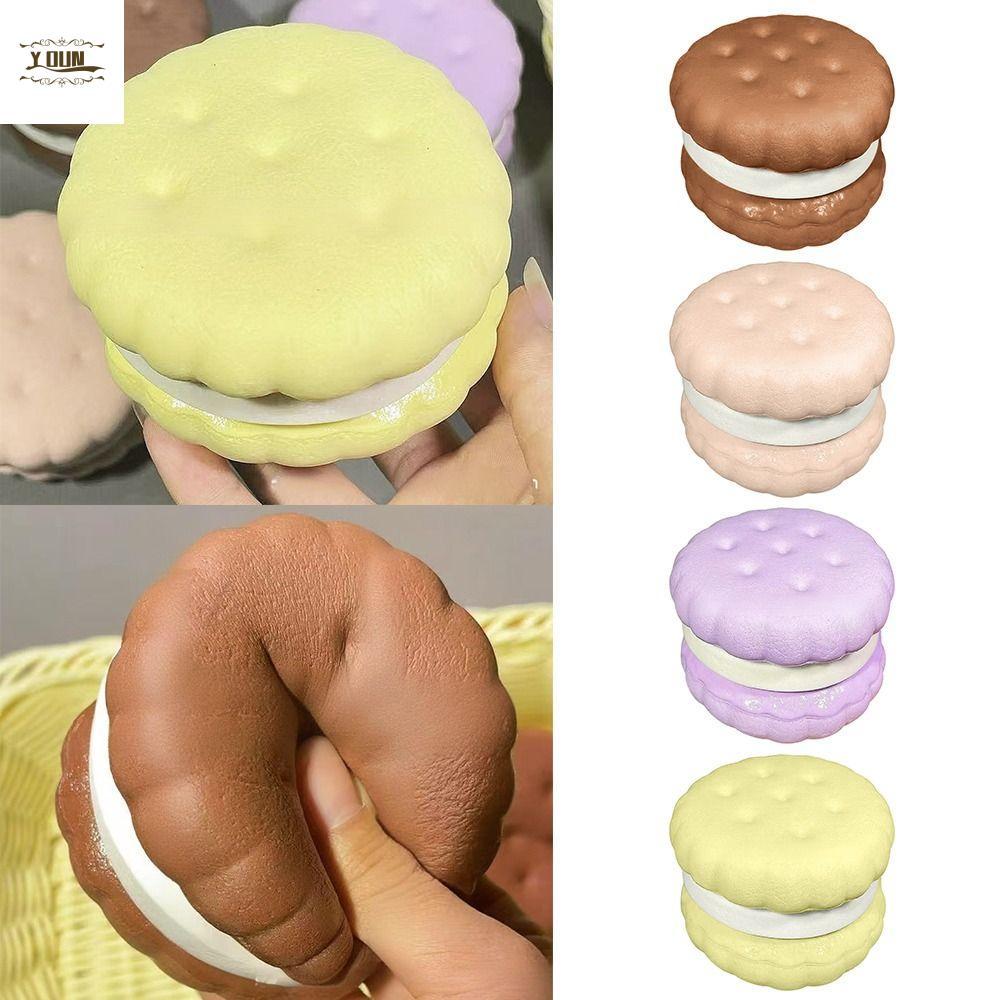 ของเล่นบีบคลายเครียด เนื้อนุ่มฟื้นตัวช้า เค้กจำลอง/biscuit จำลอง IVEYOUNG ของเล่นADHD ได้รับความนิยม [พร้อมส่ง]