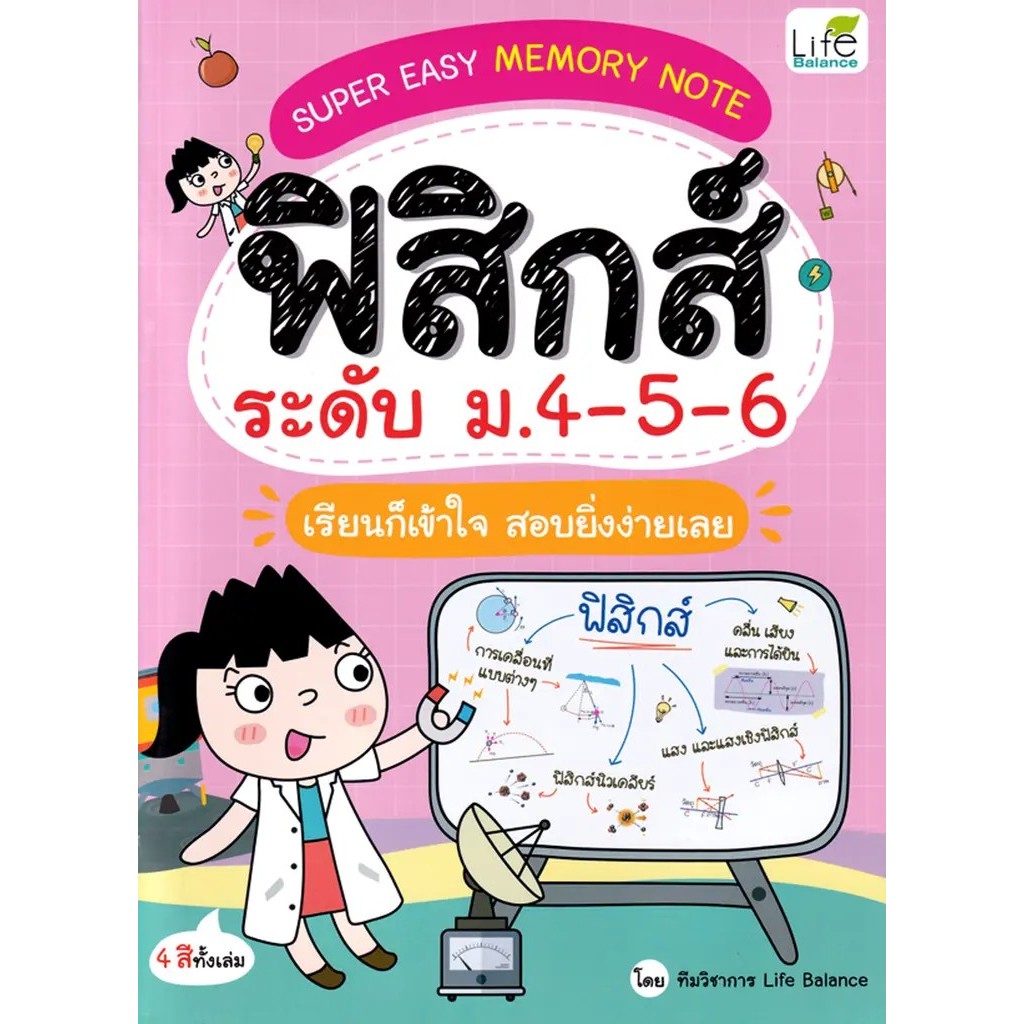 Bundanjai (หนังสือ) Super Easy Memory Note ฟิสิกส์ ระดับ ม.4-5-6 เรียนก็เข้าใจ สอบยิ่งง่ายเลย