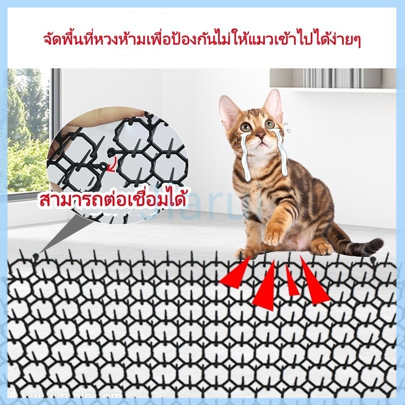 JiaRui อุปกรณ์สำหรับสวนและสัตว์เลี้ยง หนามพลาสติกไล่แมว/หนามไล่นก/ลวดหนามกันแมวและกันข่วน