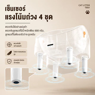 Automatic Cat litter boxใช้แอพได้ ห้องน้ำแมวอัตโนมัติ80L ฆ่าเชื้อด้วยรังสีUV ห้องน้ำแมวอัจฉริยะ ส้วมแมวใหญ่ ห้องน้ำแมว
