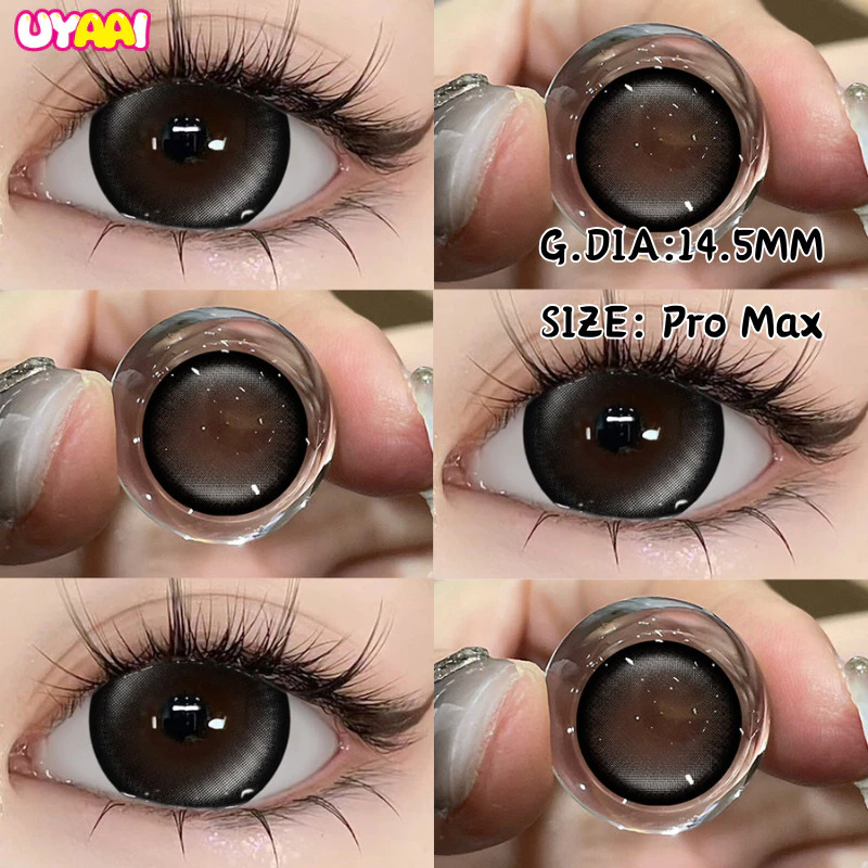 UYAAI Boba Doll series คอนแทคเลนส์ สีน้ําตาล/เทา 14.5mm (รายเดือน), Pro Max SIZE