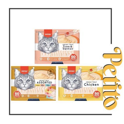 Wanpy Creamy Lickable Treats 14gx 50แท่ง 700g / Makan Kucing