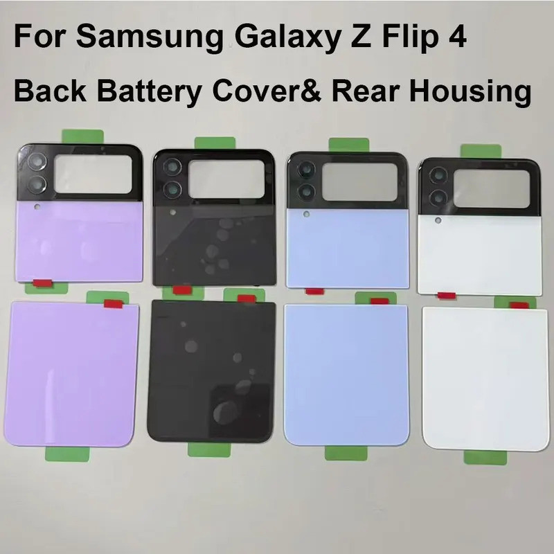 ใหม่สําหรับ Samsung Galaxy Z Flip 4 Flip4 F721U F721N ฝาหลังแบตเตอรี่ด้านหลังประตูกรณีอะไหล่ซ่อมกระจ